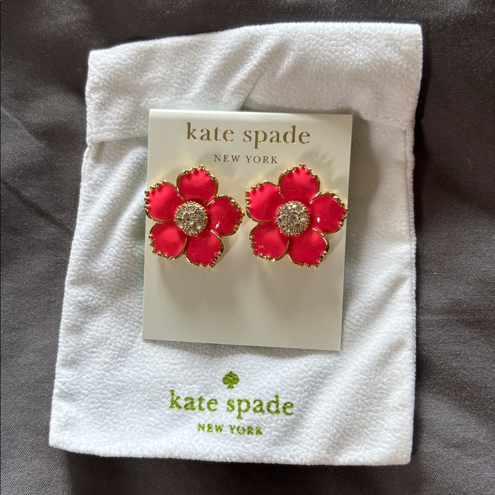 Kate Spade Hot Pink Flower Earrings